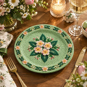 Easter Decorative Charger Plate – Green Daisy Spray Ring - MintiHome