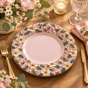 Easter Decorative Charger Plate – Pink Daisy Leaf Allover - MintiHome