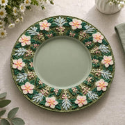 Easter Decorative Charger Plate – Deep Green Radiating Snowflake - MintiHome