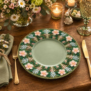 Easter Decorative Charger Plate – Deep Green Radiating Snowflake - MintiHome