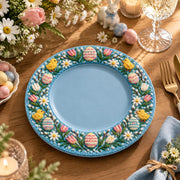 Easter Decorative Charger Plate – Blue Easter Egg Chick Border - MintiHome