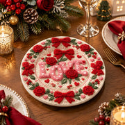 Valentine's Day Decorative Charger Plate – Cream Love Ribbon Rose - MintiHome
