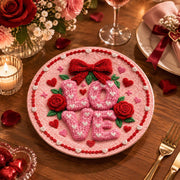 Valentine's Day Decorative Charger Plate – Blush Stacked Love Bow - MintiHome