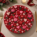 Valentine's Day Decorative Charger Plate – Red Heart Bloom Allover - MintiHome