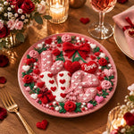 Valentine's Day Decorative Charger Plate – Pink Love Hearts Bows - MintiHome