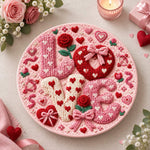 Valentine's Day Decorative Charger Plate – Blush Love Red Heart Bow - MintiHome