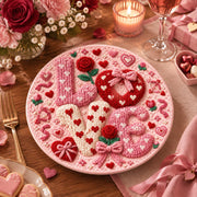 Valentine's Day Decorative Charger Plate – Blush Love Red Heart Bow - MintiHome