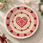 Valentine's Day Decorative Charger Plate – Cream Central Heart Frame - MintiHome