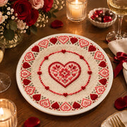 Valentine's Day Decorative Charger Plate – Cream Central Heart Frame - MintiHome