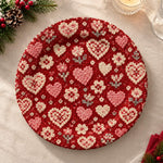 Valentine's Day Decorative Charger Plate – Red Heart Blossom Field - MintiHome