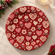 Valentine's Day Decorative Charger Plate – Red Heart Blossom Field - MintiHome