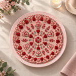 Valentine's Day Decorative Charger Plate – Cream Heart Sunburst - MintiHome