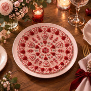 Valentine's Day Decorative Charger Plate – Cream Heart Sunburst - MintiHome