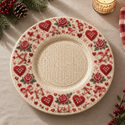 Valentine's Day Decorative Charger Plate – Cream Heart Bloom Border - MintiHome