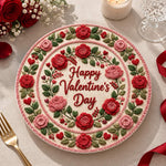 Valentine's Day Decorative Charger Plate – Cream Valentine Rose Ring - MintiHome