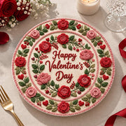 Valentine's Day Decorative Charger Plate – Cream Valentine Rose Ring - MintiHome