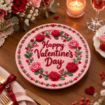 Valentine's Day Decorative Charger Plate – Blush Valentine Rose Script - MintiHome