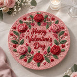 Valentine's Day Decorative Charger Plate – Tonal Valentine Rose Script - MintiHome