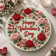 Valentine's Day Decorative Charger Plate – Mint Valentine Rose Script - MintiHome