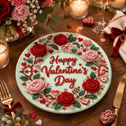 Valentine's Day Decorative Charger Plate – Mint Valentine Rose Script - MintiHome