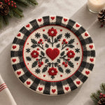 Valentine's Day Decorative Charger Plate – Check Heart Medallion - MintiHome
