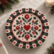 Valentine's Day Decorative Charger Plate – Check Heart Medallion - MintiHome