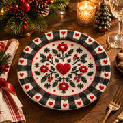 Valentine's Day Decorative Charger Plate – Check Heart Medallion - MintiHome