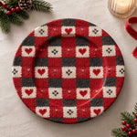 Valentine's Day Decorative Charger Plate – Buffalo Check Heart Field - MintiHome