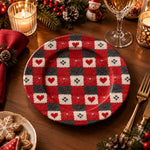 Valentine's Day Decorative Charger Plate – Buffalo Check Heart Field - MintiHome