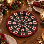 Valentine's Day Decorative Charger Plate – Stripe Heart Sunburst - MintiHome