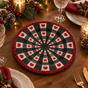 Valentine's Day Decorative Charger Plate – Stripe Heart Sunburst - MintiHome