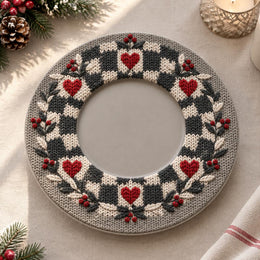 Valentine's Day Decorative Charger Plate – Grey Heart Band Ring - MintiHome