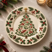 Christmas Decorative Charger Plate – Cream Tree Bow Garland - MintiHome