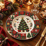 Christmas Decorative Charger Plate – Plaid Patch Tree Medallion - MintiHome