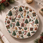Christmas Decorative Charger Plate – Red Tile Tree Scatter - MintiHome
