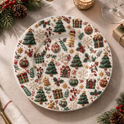 Christmas Decorative Charger Plate – Red Tile Tree Scatter - MintiHome
