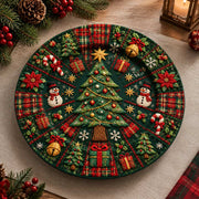 Christmas Decorative Charger Plate – Green Motif Allover Snowman - MintiHome