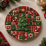 Christmas Decorative Charger Plate – Patchwork Gingham Tree - MintiHome