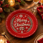 Christmas Decorative Charger Plate – Merry Christmas Script Red - MintiHome