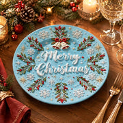 Christmas Decorative Charger Plate – Ice Blue Merry Christmas Bell - MintiHome