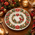 Christmas Decorative Charger Plate – Cream Dala Horse Wreath Ring - MintiHome