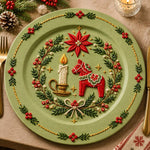 Christmas Decorative Charger Plate – Sage Dala Horse Candle Medallion - MintiHome