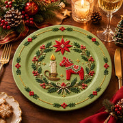 Christmas Decorative Charger Plate – Sage Dala Horse Candle Medallion - MintiHome