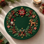 Christmas Decorative Charger Plate – Green Poinsettia Candle Horse - MintiHome