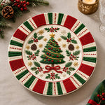 Christmas Decorative Charger Plate – Candy Stripe Tree Sunburst - MintiHome