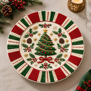 Christmas Decorative Charger Plate – Candy Stripe Tree Sunburst - MintiHome