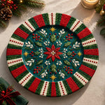 Christmas Decorative Charger Plate – Navy Candy Stripe Star - MintiHome