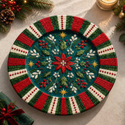 Christmas Decorative Charger Plate – Navy Candy Stripe Star - MintiHome