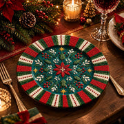 Christmas Decorative Charger Plate – Navy Candy Stripe Star - MintiHome