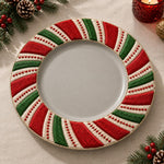 Christmas Decorative Charger Plate – Candy Stripe Open Centre - MintiHome